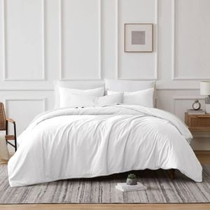 Renee Taylor Queen Tencel Lyocell Fibre & Cotton Quilt Cover Set White 700TC