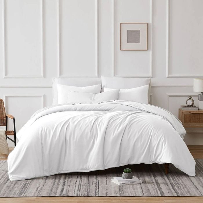 Renee Taylor Queen Tencel Lyocell Fibre & Cotton Quilt Cover Set White 700TC