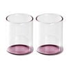 2PK KAS Australia Eden Glass Tumbler Pink Glass Solid Base Durable One Size