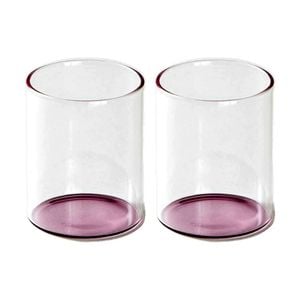 2PK KAS Australia Eden Glass Tumbler Pink Glass Solid Base Durable One Size