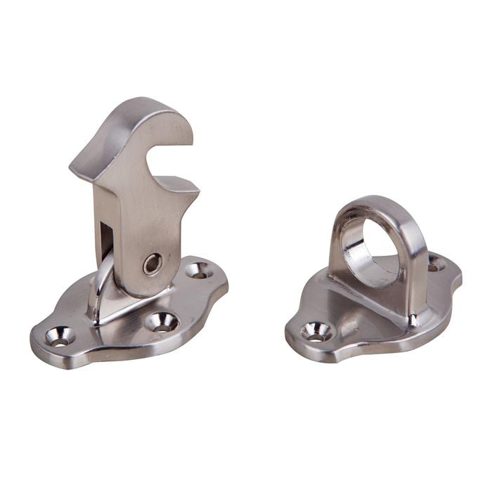 Adoored Satin Chrome Hook And Eye Style Door Stop