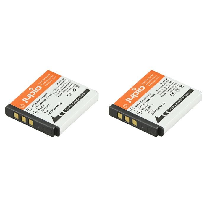 2PK Jupio Li-Ion 3.7V 800mAh Battery For Fuji NP-50 Camera