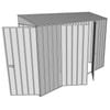 Build-a-Shed 0.8 x 3 x 2m Single Hinged Door Shed with Double Hinged Side Doors - Zinc