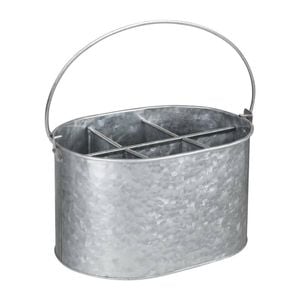 Olympia Table Tidy Galvanised 135x240x175mm Condiment Holder Storage Caddy