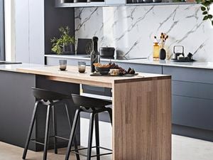 Open plan kitchen with a island bench