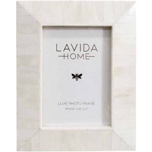 LVD 5x7 Picture/Photo Frame Bone Tapered Bone/MDF White