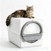 Advwin Semi-automatic Cat Litter Box Kitty Toilet Enclosed