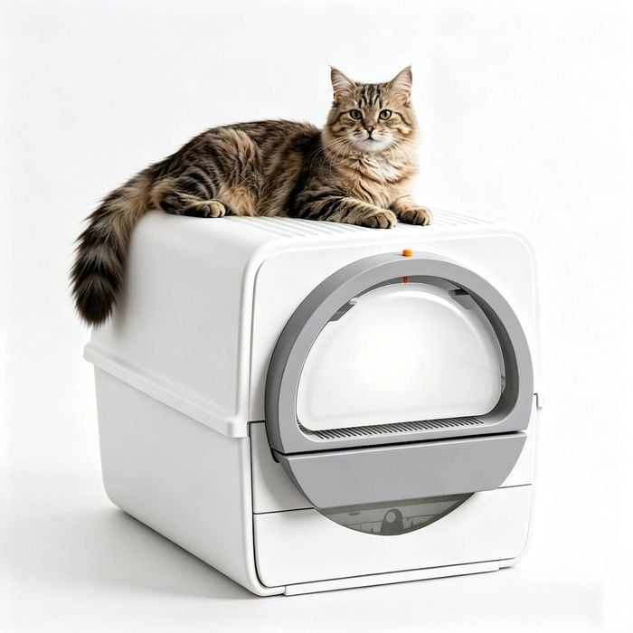 Advwin Semi-automatic Cat Litter Box Kitty Toilet Enclosed