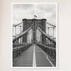 Galrie Timeless Brooklyn Bridge Black and White - Iconic Fine Art Photography Home Decor, White Frame, 50 x 70cm (20 x 28inch)
