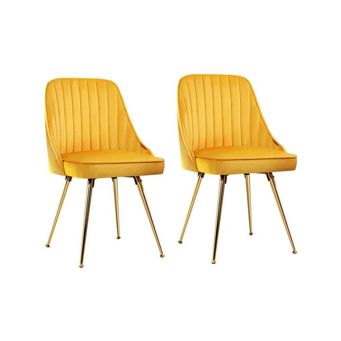 Dining Chairs Yellow x2