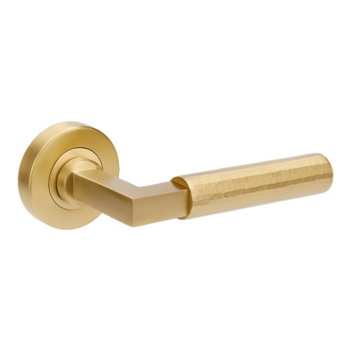 Zanda Satin Brass Zurich Hammered Privacy Set