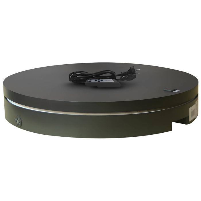 Christabelle 60cm 100kg Commercial Electric Shop Display Rotating Turntable Platform with Power Outlet - Black