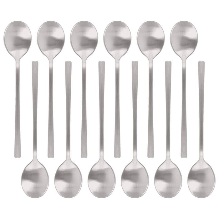 Argon Tableware Stainless Steel Teaspoons - 14.5cm - 12x Durable Rust Resistant Stainless Steel Dishwasher Safe Flatware Set