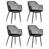 Costway Plastic Shell Hollow Dining Chair Set Of 4 Metal Legs Kitchen Seat