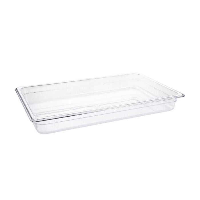 Vogue Gastronorm Container Clear Polycarbonate Food Storage Gn 1/1 65mm 8.5l