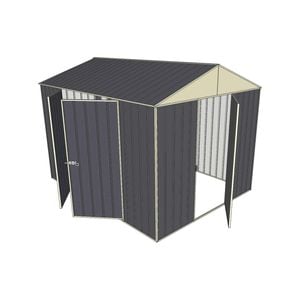 Build-a-Shed 2.3 x 3.0 x 2.3m Front Gable Double Hinged Side Door Shed - Grey