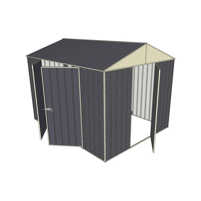 Build-a-Shed 2.3 x 3.0 x 2.3m Front Gable Double Hinged Side Door Shed - Grey