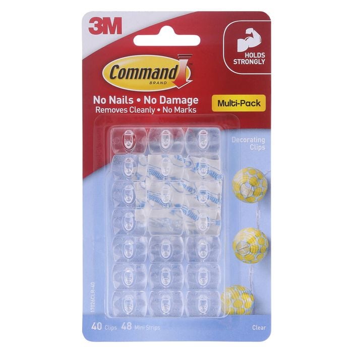 Command™ Adhesive Decorating Clips Value Pack Clear - 40 Pack