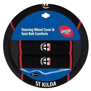St Kilda Fc Official Afl Steering Wheel Cover And Seat Belt Cover