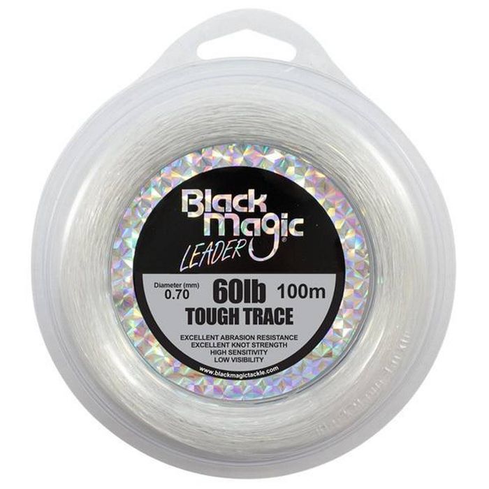Black magic tough trace monofilament fishing leader 60lb