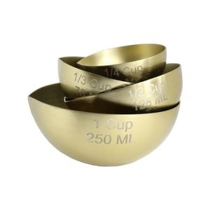 4pc Stainless Steel Measuring Cup Vessels Set - Brass