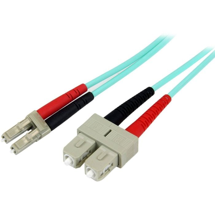 Startech.com 2m (6ft) Lc/upc To Sc/upc Om3 Multimode Fiber Optic Cable, Full Duplex Zipcord Fiber, 100gbps