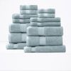 14pc Renee Taylor Brentwood 650gsm Low Twist Towel Set Gray Mist