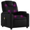 vidaXL Massage Recliner Chair Single Sofa Armchair Office Black Faux Leather