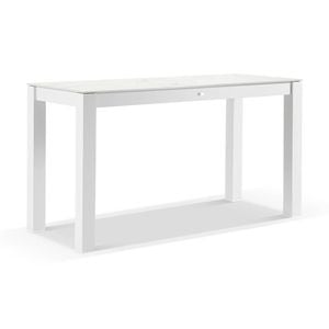 Hugo Outdoor Ceramic 2m Rectangle Aluminium Bar Table White