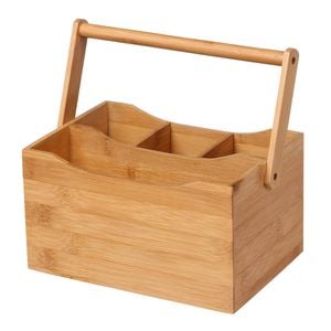 Sherwood Home Bamboo Cutlery Caddy - Natural Brown