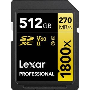 Lexar Professional 1800x SDXC UHS-II SD Card - 512GB