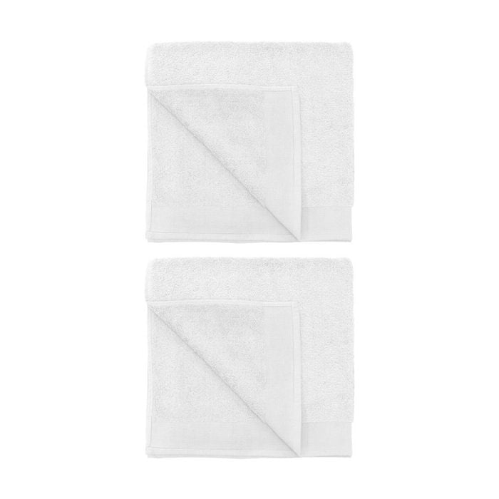 2PK Bambury Elvire 600gsm Soft Absorbent Cotton Bath Towel 68x137cm White