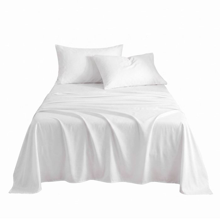 Giselle King Single 500TC 100% Cotton Bed Sheet Set Includes Fitted Sheet 40cm Deep Pocket, White
