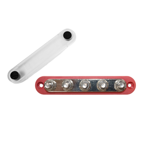 Exotronic 150a Red 5x M8 Stud Busbar With Cover