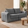 Advwin 172cm 2 Seater Sofa 3 in 1 Modular  Corduroy Floor Lounger Boneless Cloud Couch No Assembly Grey