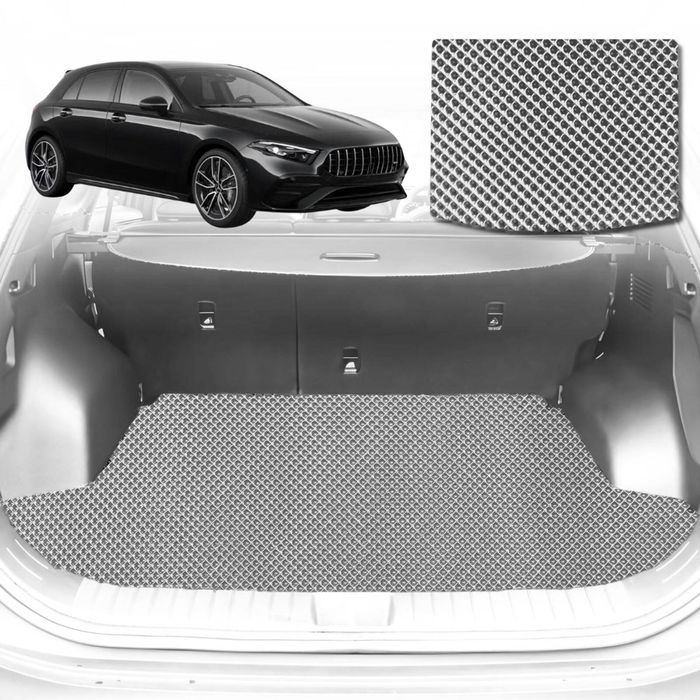 6D Diamond Car Boot Mat for Mercedes-Benz A-Class (W177)2018-Current-Hatch-Cargo Mat-Grey-Outback GT