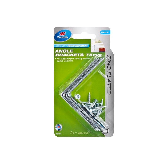 Zenith Angle Bracket 75mm ZP 4pk