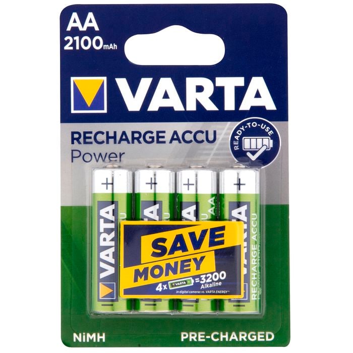 Varta AA 2100mAh Rechargeable Batteries - 4 Pack