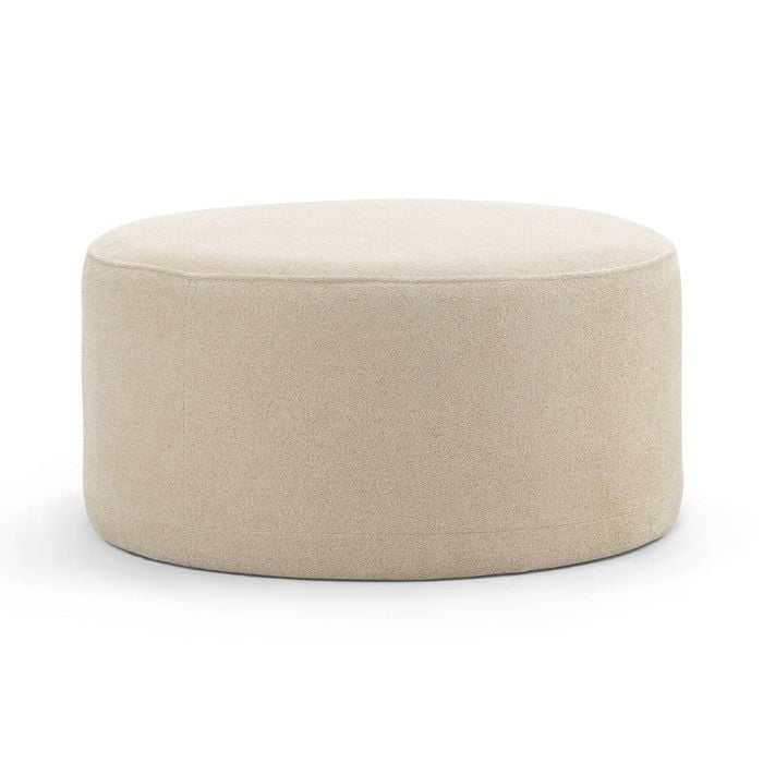 Halle Sand Beige Designer Medium 70cm Round Ottoman Pouf