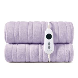 Dreamaker Kingston Coral Fleece Washable Electric Heated Throw Blanket Lavender 180x200cm | Overheat Protection & Auto-off