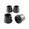 Surface Gard 22mm Black Round Rubber External Chair Tip - 4 Pack