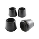 Surface Gard 22mm Black Round Rubber External Chair Tip - 4 Pack