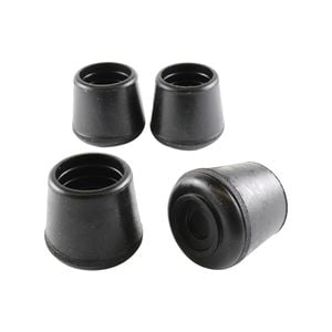 Surface Gard 22mm Black Round Rubber External Chair Tip - 4 Pack