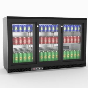 Thermaster Three Sliding Door Bar Cooler  - Commercial Bar Fridges (sc316sd)