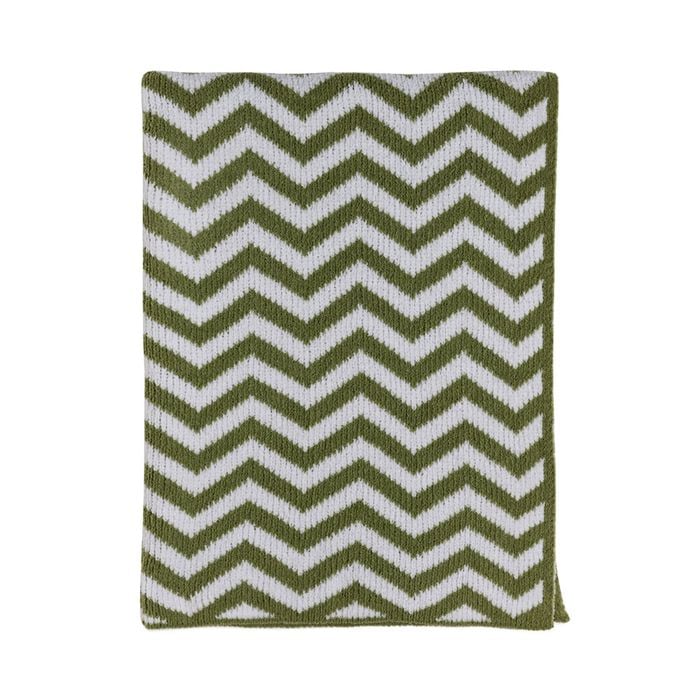 Living Textiles Chenille Blanket - Chevron Sage