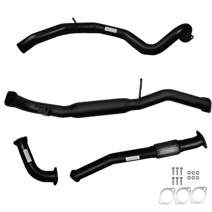 Ignite Exhausts Dump Back For Nissan Gu Patrol 2.8l Td Wagon 3" Inch / Hot Dog Black Aluminised Steel