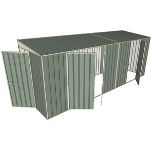 Build-a-Shed 1.5 x 5.2 x 2m Hinged Door Tunnel Shed With 3 Hinged Side Doors - Green
