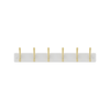 MODE 6 Brushed Brass Hooks on White Board Hat and Coat Rack