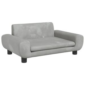 vidaXL Dog Bed Light Grey 70x45x33 cm Velvet