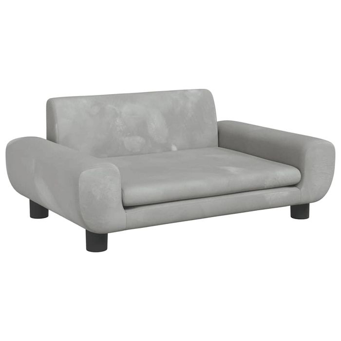 vidaXL Dog Bed Light Grey 70x45x33 cm Velvet